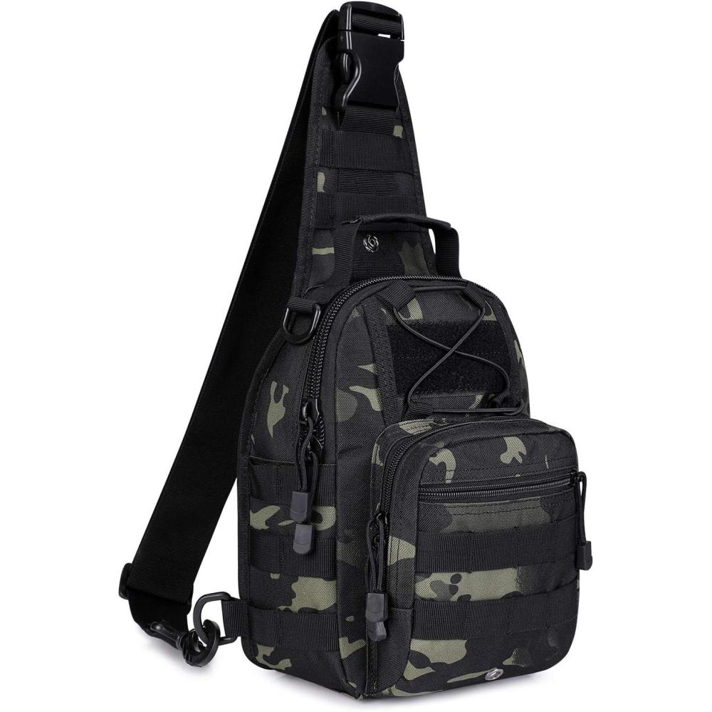 imageG4Free Outdoor Tactical Bag Backpack Military Sport Bag Pack Sling Shoulder Backpack Tactical Bag for Every Day CarryBlack Cp