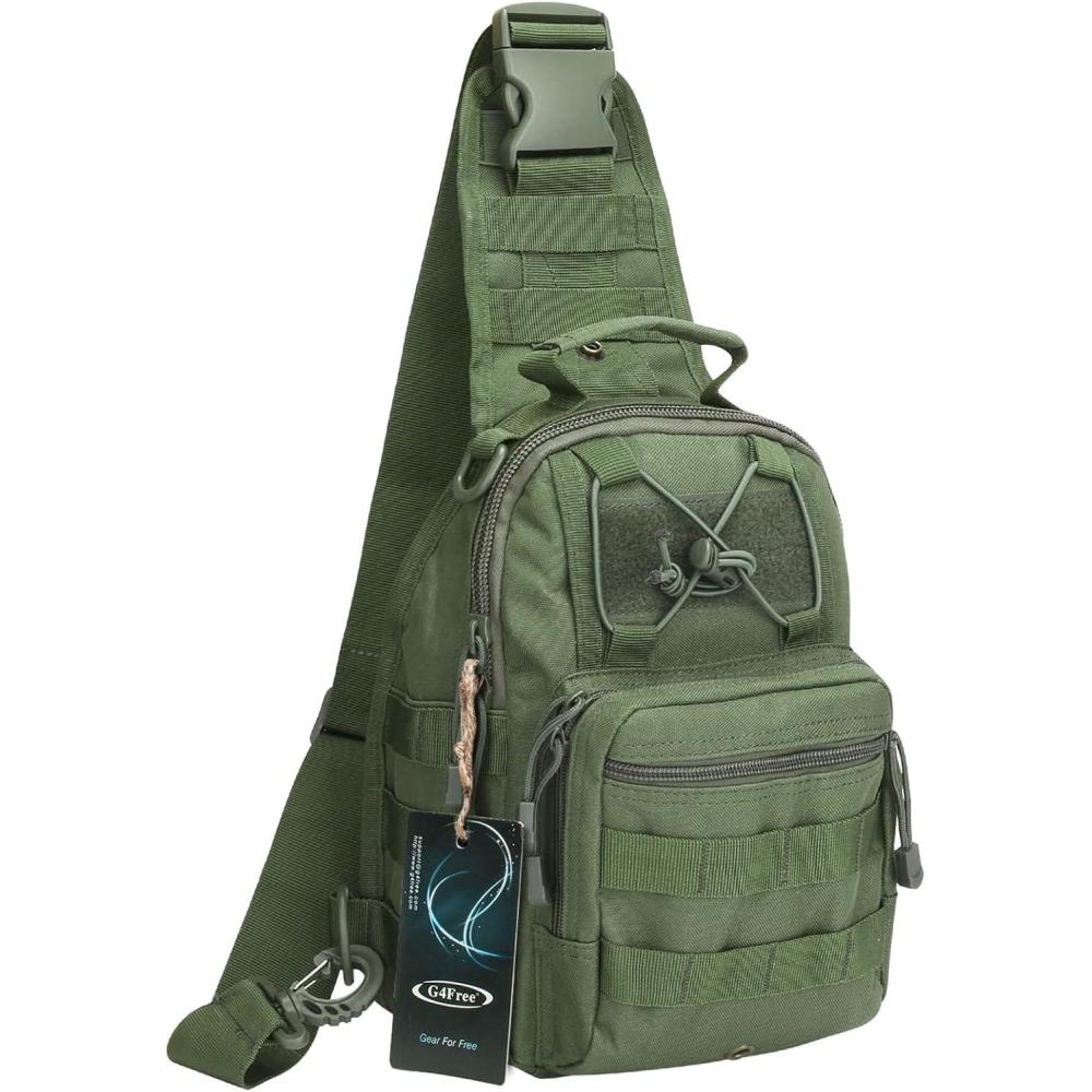 imageG4Free Outdoor Tactical Bag Backpack Military Sport Bag Pack Sling Shoulder Backpack Tactical Bag for Every Day CarryNew Army Green