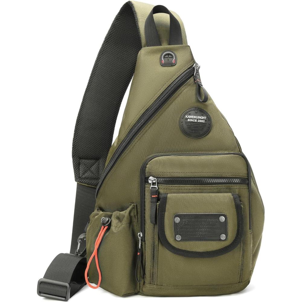 imageNICGID Sling Bag Backpack 133 141 Laptop Bag Crossbody Shoulder Chest Backpacks Travel Outdoors for Men WomenArmy Green2555