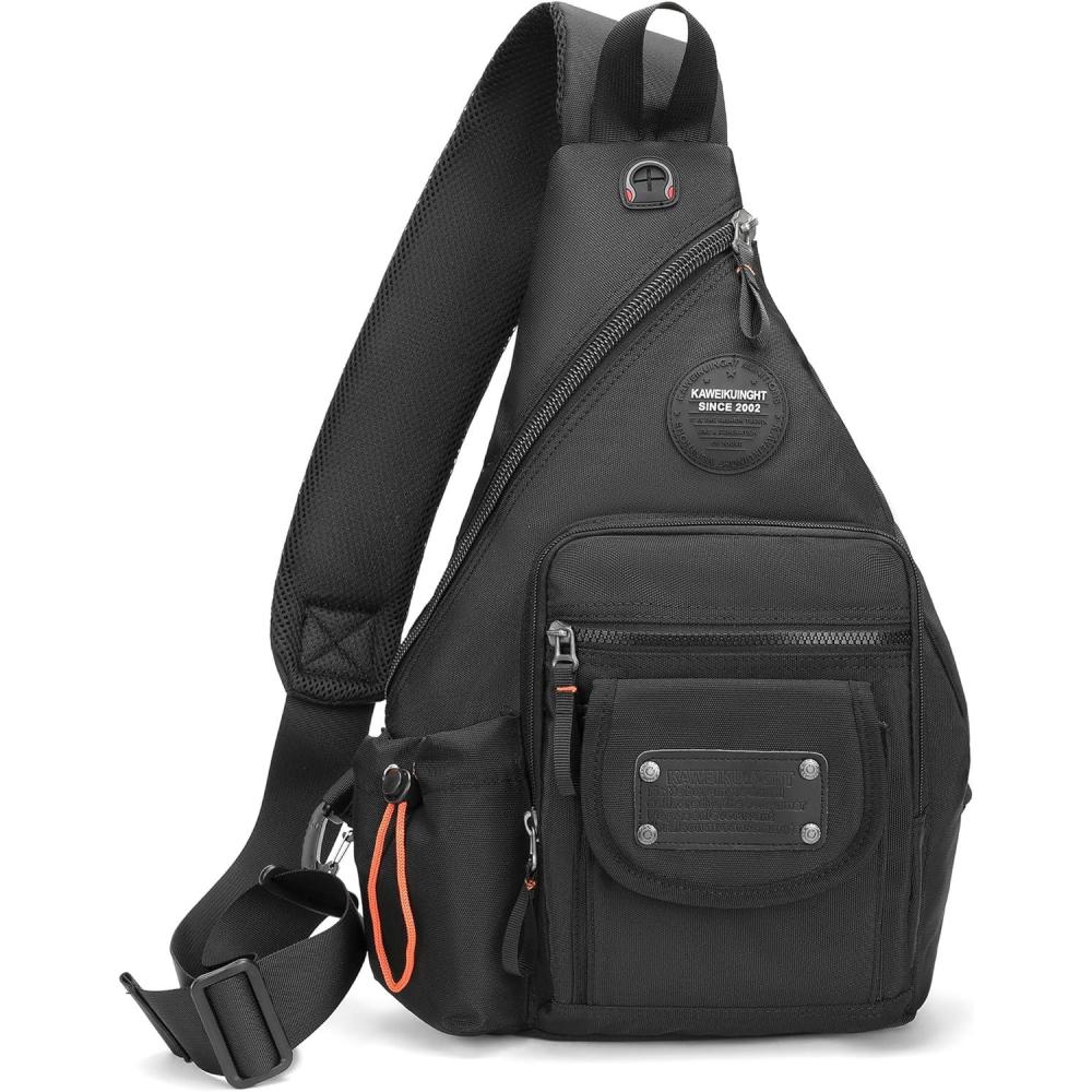 imageNICGID Sling Bag Backpack 133 141 Laptop Bag Crossbody Shoulder Chest Backpacks Travel Outdoors for Men WomenBlack2555