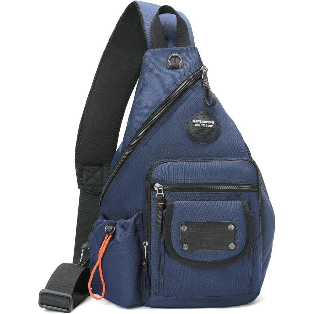 imageNICGID Sling Bag Backpack 133 141 Laptop Bag Crossbody Shoulder Chest Backpacks Travel Outdoors for Men WomenBlue2555
