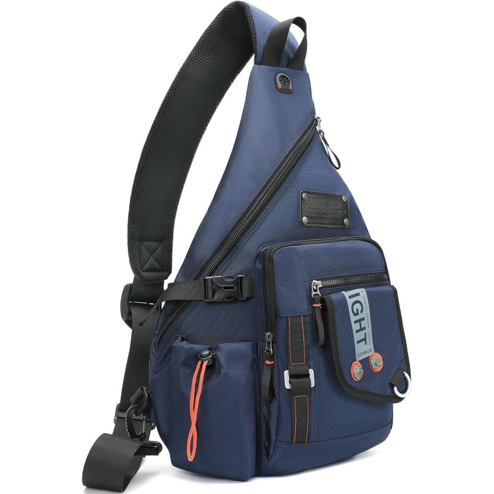 imageNICGID Sling Bag Backpack 133 141 Laptop Bag Crossbody Shoulder Chest Backpacks Travel Outdoors for Men WomenBlue2609