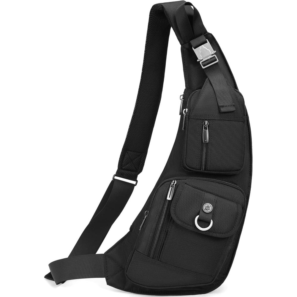 imageNICGID Sling Bag Chest Shoulder Backpack Crossbody Bags Casual Daypack for Men WomenBlack014