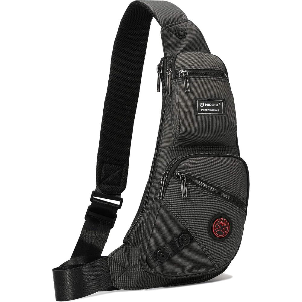 imageNICGID Sling Bag Chest Shoulder Backpack Crossbody Bags Casual Daypack for Men WomenBlack1