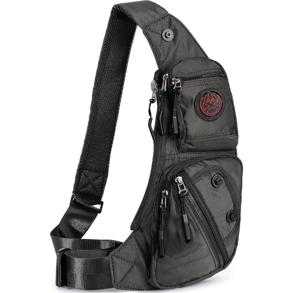 imageNICGID Sling Bag Chest Shoulder Backpack Crossbody Bags Casual Daypack for Men WomenBlack2620n