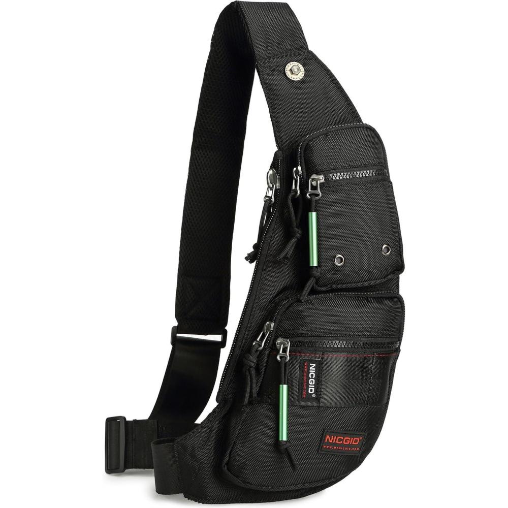 imageNICGID Sling Bag Chest Shoulder Backpack Crossbody Bags Casual Daypack for Men WomenBlack3