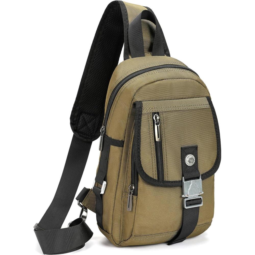 imageNICGID Sling Bag Chest Shoulder Backpack Crossbody Bags for Tablet Laptop Outdoor Hiking Men WomenArmy Green016