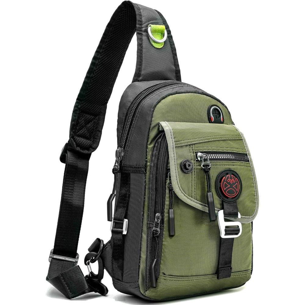imageNICGID Sling Bag Chest Shoulder Backpack Crossbody Bags for Tablet Laptop Outdoor Hiking Men WomenArmy Green2629