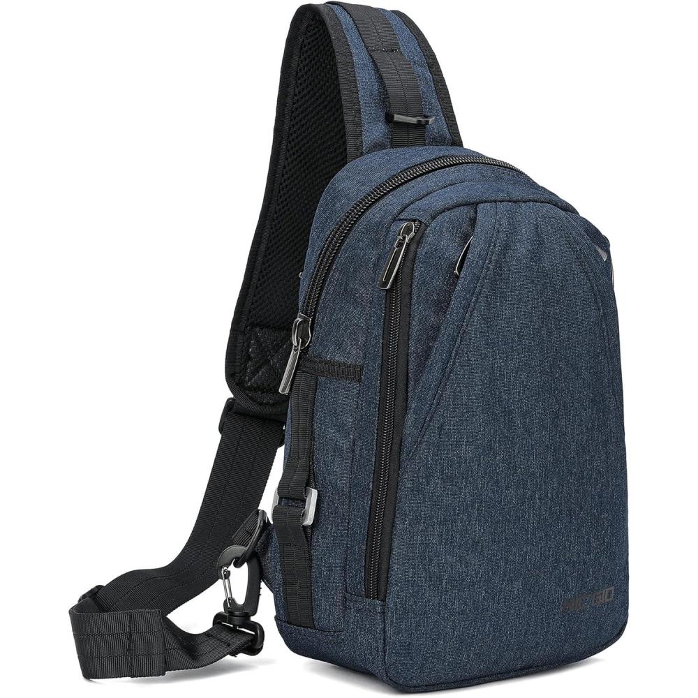 imageNICGID Sling Bag Chest Shoulder Backpack Crossbody Bags for Tablet Laptop Outdoor Hiking Men WomenBlue010
