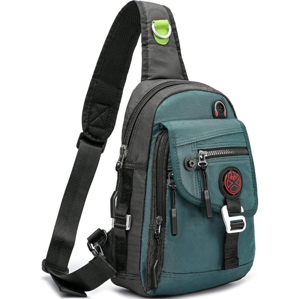 imageNICGID Sling Bag Chest Shoulder Backpack Crossbody Bags for Tablet Laptop Outdoor Hiking Men WomenDark Green2629