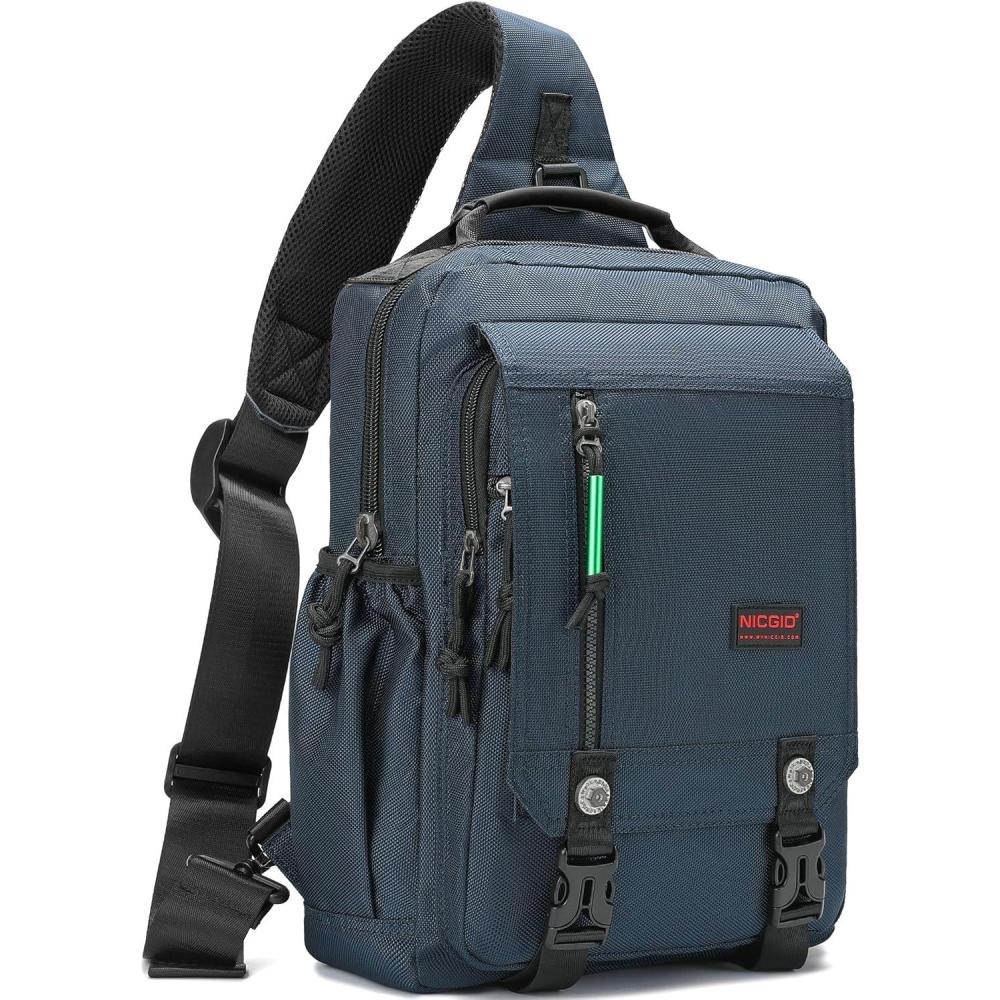imageNICGID Sling Bags Chest Shoulder Backpacks 125 133 141 156Laptop Backpack Crossbody Messenger Bag Travel OutdoorBlue