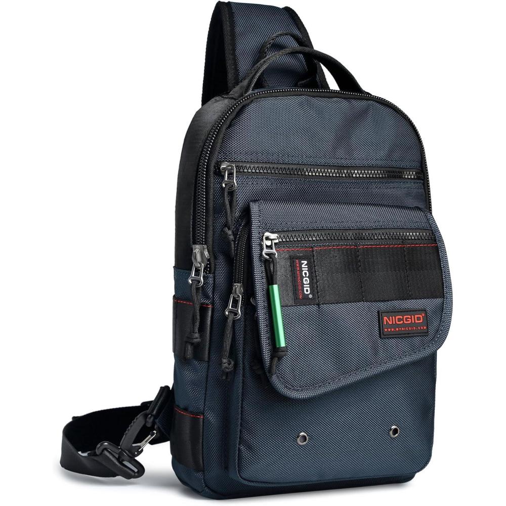 imageNICGID Sling Bags Chest Shoulder Backpacks Crossbody Purse Outdoor Chest Bag Travel Backpack for Men WomenBlue385