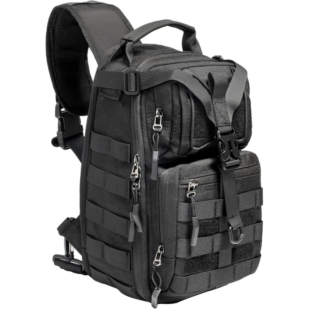 imageNICGID Tactical Military Backpack Daypack Molle Army Assault Pack Bug Out Bag Travel Fishing Hiking Trekking RucksackBlack057