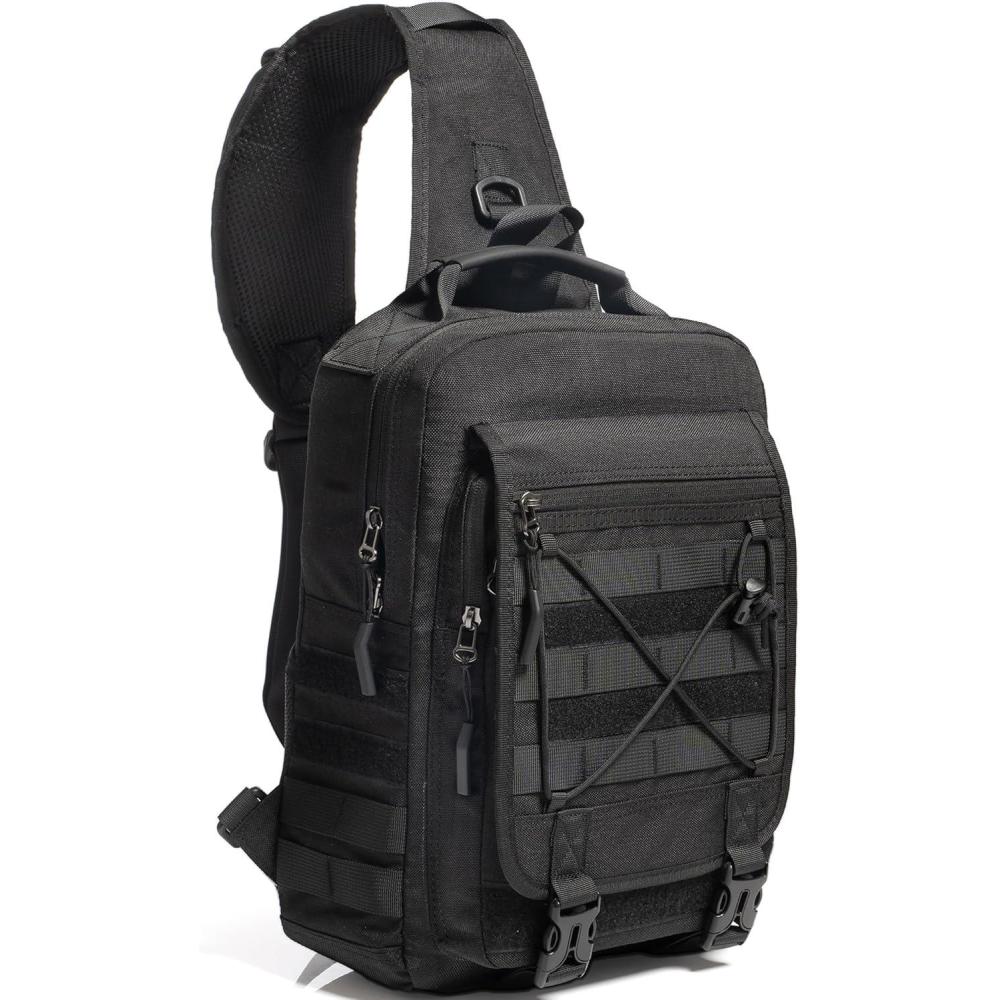 imageNICGID Tactical Military Backpack Daypack Molle Army Assault Pack Bug Out Bag Travel Fishing Hiking Trekking RucksackBlack8081