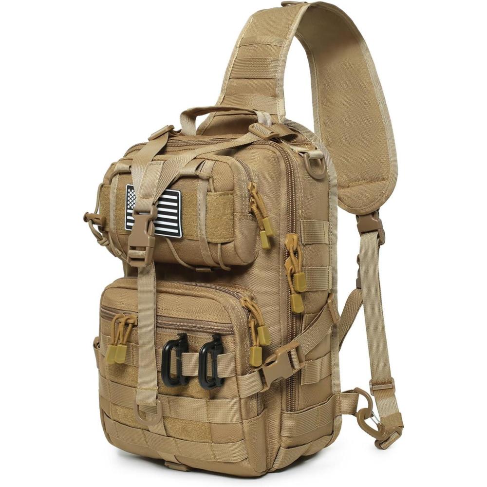 imageTactical Sling Bag Backpack Military Rover Shoulder Sling Pack EDC Molle Assault Range Bag Crossbody Chest Pack CoyoteCoyote