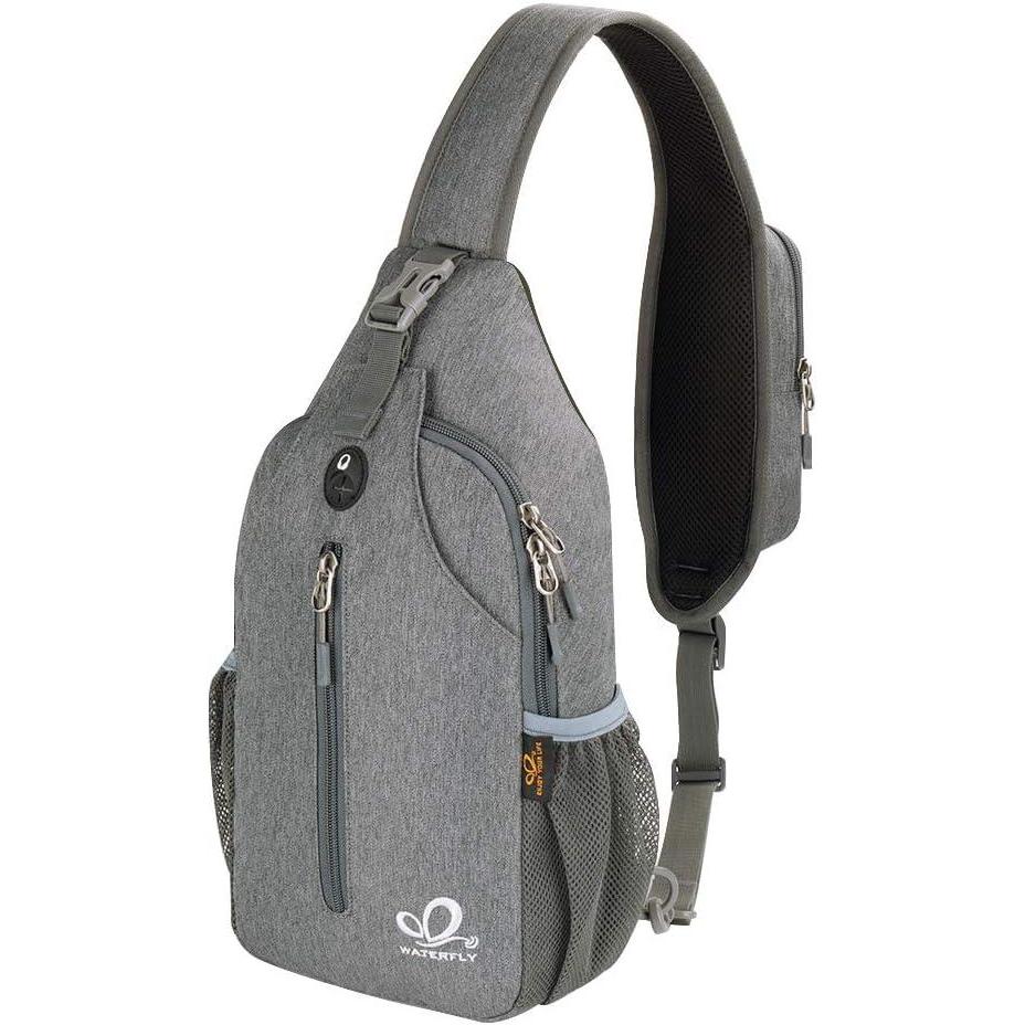 imageWATERFLY Crossbody Sling Backpack Sling Bag Travel Hiking Chest Bag DaypackDark Gray