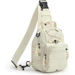 G4Free Outdoor Tactical Bag Backpack, Military Sport Bag Pack Sling Shoulder Backpack Tactical Bag for Every Day Carry(Beige)