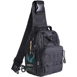 G4Free Outdoor Tactical Bag Backpack, Military Sport Bag Pack Sling Shoulder Backpack Tactical Bag for Every Day Carry(Black)
