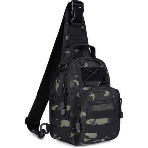 G4Free Outdoor Tactical Bag Backpack, Military Sport Bag Pack Sling Shoulder Backpack Tactical Bag for Every Day Carry(Black Cp)