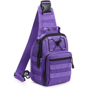 G4Free Outdoor Tactical Bag Backpack, Military Sport Bag Pack Sling Shoulder Backpack Tactical Bag for Every Day Carry(Dark Purple)