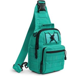 G4Free Outdoor Tactical Bag Backpack, Military Sport Bag Pack Sling Shoulder Backpack Tactical Bag for Every Day Carry(Peacock Green)