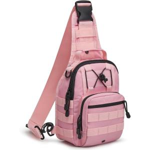 G4Free Outdoor Tactical Bag Backpack, Military Sport Bag Pack Sling Shoulder Backpack Tactical Bag for Every Day Carry(Pink)