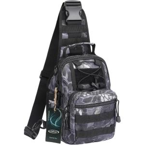 G4Free Outdoor Tactical Bag Backpack, Military Sport Bag Pack Sling Shoulder Backpack Tactical Bag for Every Day Carry(Pythons Grain Black)