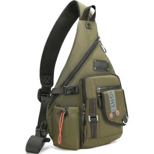 imageNICGID Sling Bag Backpack 133 141 Laptop Bag Crossbody Shoulder Chest Backpacks Travel Outdoors for Men WomenArmy Green2609