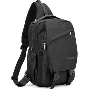 NICGID Sling Bag Backpack, 13.3” 14.1” Laptop Bag Crossbody Shoulder Chest Backpacks Travel Outdoors for Men Women(Black)