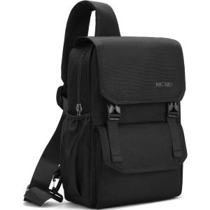 NICGID Sling Bag Backpack, 13.3” 14.1” Laptop Bag Crossbody Shoulder Chest Backpacks Travel Outdoors for Men Women(Black-036)