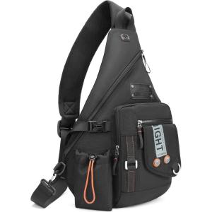 NICGID Sling Bag Backpack, 13.3” 14.1” Laptop Bag Crossbody Shoulder Chest Backpacks Travel Outdoors for Men Women(Black-2609)