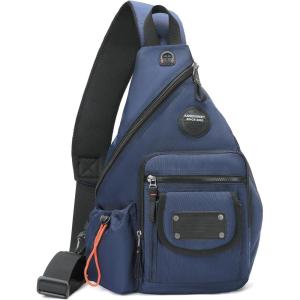 NICGID Sling Bag Backpack, 13.3” 14.1” Laptop Bag Crossbody Shoulder Chest Backpacks Travel Outdoors for Men Women(Blue-2555)