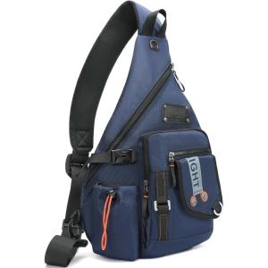 NICGID Sling Bag Backpack, 13.3” 14.1” Laptop Bag Crossbody Shoulder Chest Backpacks Travel Outdoors for Men Women(Blue-2609)