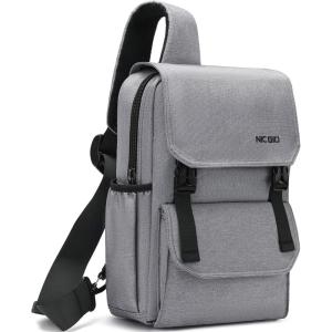 NICGID Sling Bag Backpack, 13.3” 14.1” Laptop Bag Crossbody Shoulder Chest Backpacks Travel Outdoors for Men Women(Grey-036)