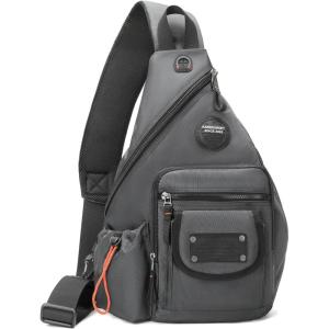NICGID Sling Bag Backpack, 13.3” 14.1” Laptop Bag Crossbody Shoulder Chest Backpacks Travel Outdoors for Men Women(Grey-2555)