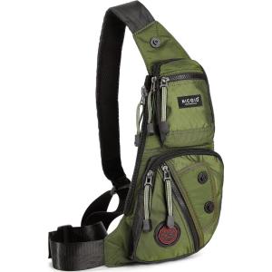 NICGID Sling Bag Chest Shoulder Backpack Crossbody Bags Casual Daypack for Men Women(Army Green)