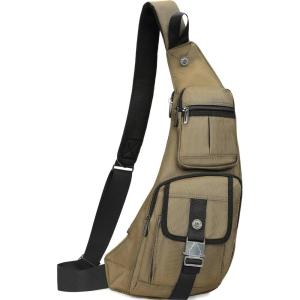 NICGID Sling Bag Chest Shoulder Backpack Crossbody Bags Casual Daypack for Men Women(Army Green-013)