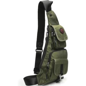 NICGID Sling Bag Chest Shoulder Backpack Crossbody Bags Casual Daypack for Men Women(Army Green-2)