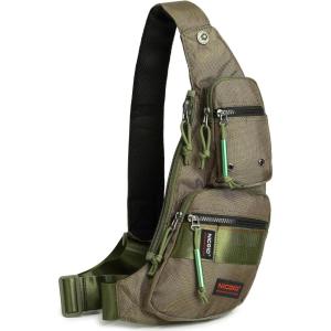 NICGID Sling Bag Chest Shoulder Backpack Crossbody Bags Casual Daypack for Men Women(Army Green-3)