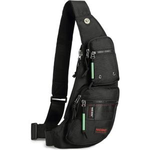 NICGID Sling Bag Chest Shoulder Backpack Crossbody Bags Casual Daypack for Men Women(Black-3)