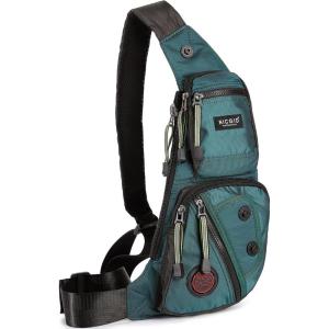 NICGID Sling Bag Chest Shoulder Backpack Crossbody Bags Casual Daypack for Men Women(Dark Green)
