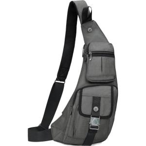 NICGID Sling Bag Chest Shoulder Backpack Crossbody Bags Casual Daypack for Men Women(Grey-013)