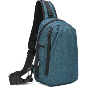 NICGID Sling Bag Chest Shoulder Backpack Crossbody Bags for Tablet Laptop Outdoor Hiking Men Women(Blue Green-010)