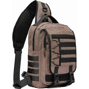 NICGID Sling Bags Chest Shoulder Backpacks, 12.5” 13.3” 14.1” 15.6”Laptop Backpack Crossbody Messenger Bag Travel Outdoor(Coffee-canvas)