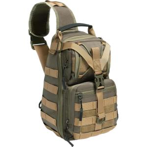 NICGID Tactical Military Backpack Daypack Molle Army Assault Pack Bug Out Bag Travel Fishing Hiking Trekking Rucksack(Army Green-057)