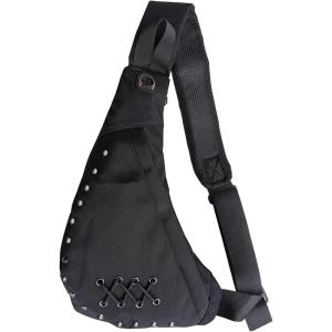 Nylon Sling Chest Bag Daypack Bicycle Travel Gym Backpack(S3- Black)