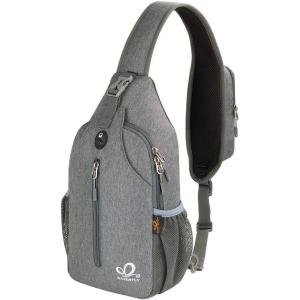 WATERFLY Crossbody Sling Backpack Sling Bag Travel Hiking Chest Bag Daypack(Dark Gray)