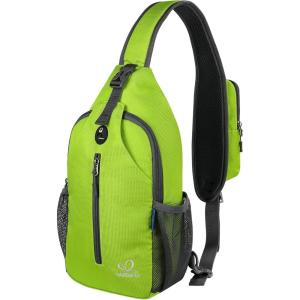 WATERFLY Crossbody Sling Backpack Sling Bag Travel Hiking Chest Bag Daypack(Z-luminescent Green)