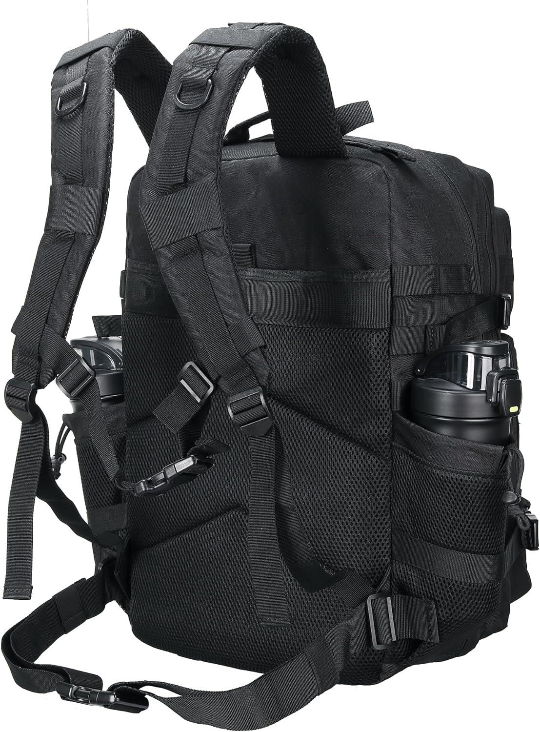image45L Tactical Assault Backpack 3 day assault pack with Molle Waterproof backpack Rucksack for Tactical Backpacks Red water patternBlack