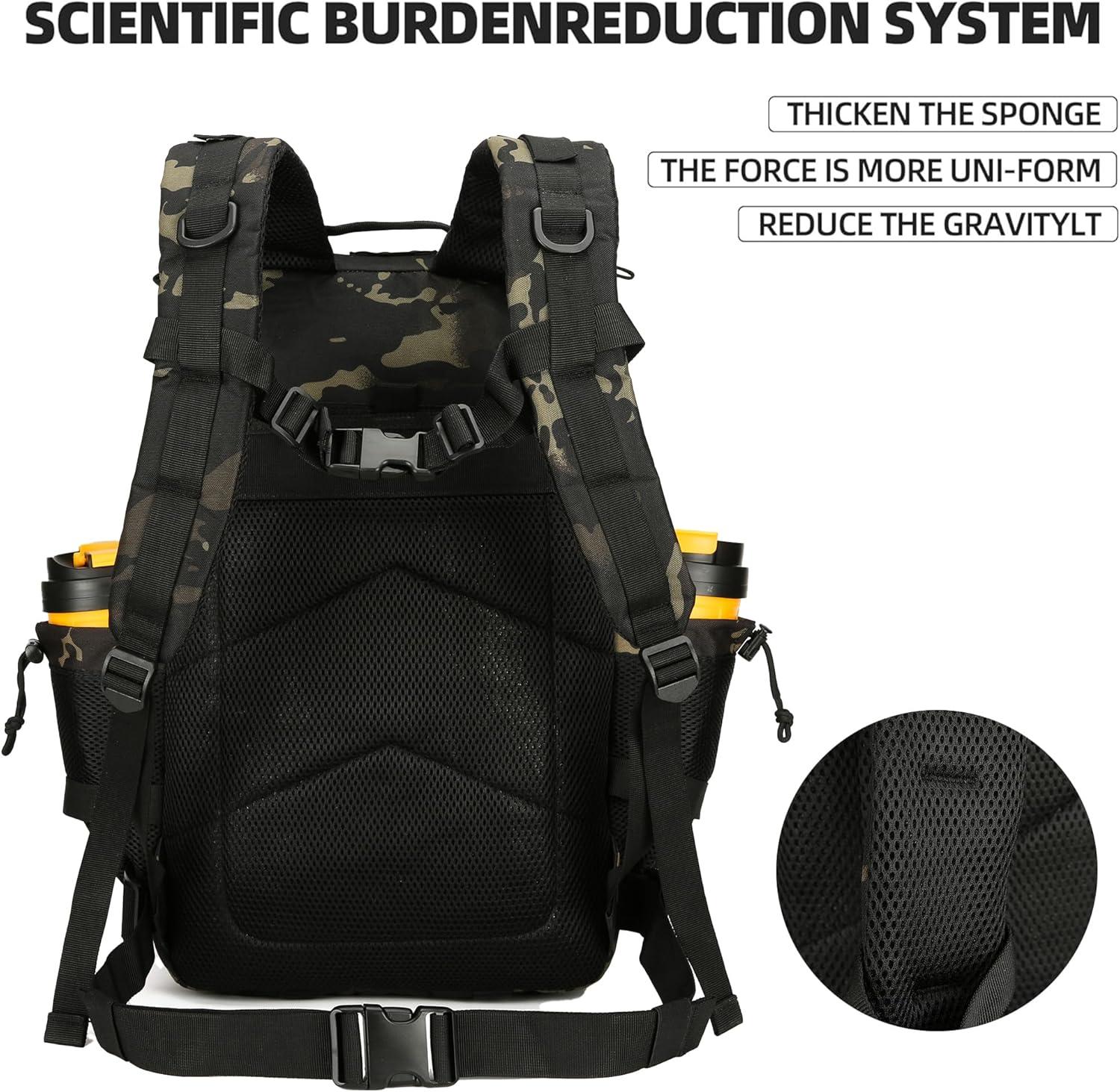 image45L Tactical Assault Backpack 3 day assault pack with Molle Waterproof backpack Rucksack for Tactical Backpacks Red water patternBlack Tie Dye